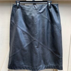 Valerie Stevens Black Leather Pencil Skirt